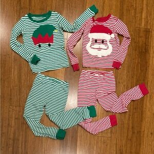 Kids Santa and Elf pajamas size 7